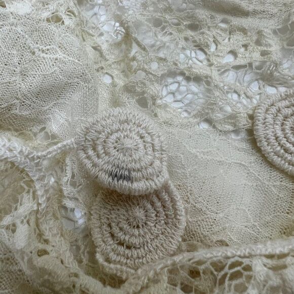 NWT Pier 1 Imports Scarf Nylon Blend Cream Dangle Doilies Boho Chic - Picture 16 of 16